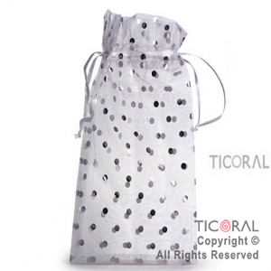 BOLSA ORGANZA BL/PL 13X20 LUNARES HS3968 x 1